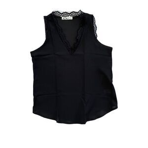 NWOT MAI SOLI Sleeveless V-Neck Lace Detail Blouse Size Small